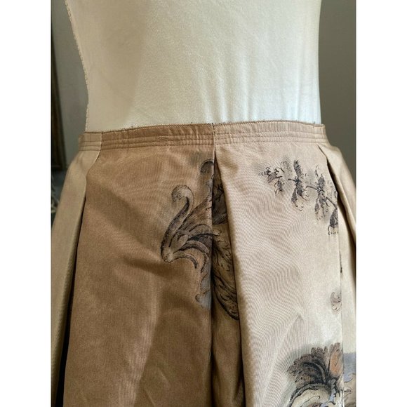 PRADA Silk Pleated Bubble Midi Paisley Skirt 6 - Picture 6 of 10
